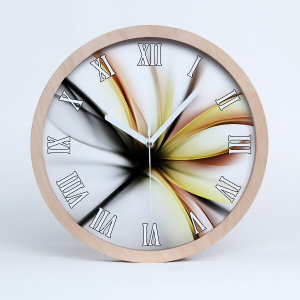 Horloge murale bois Fleur abstraite