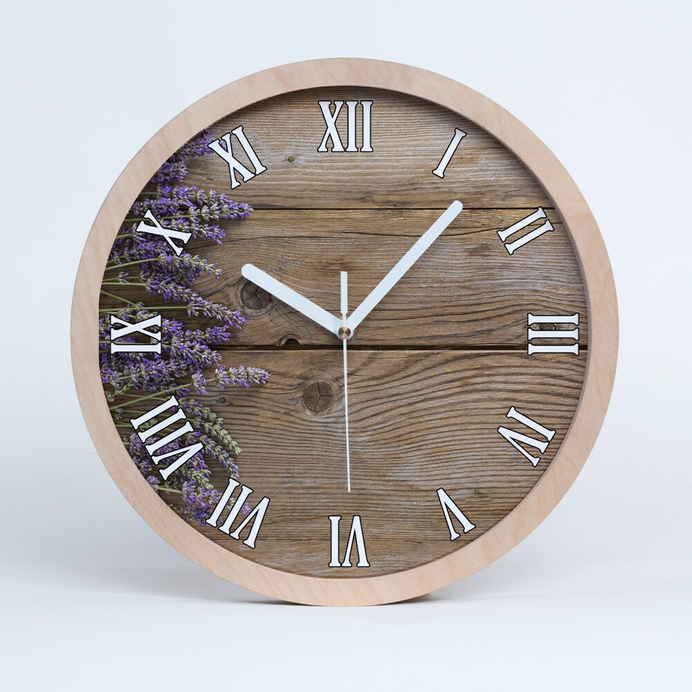Horloge murale bois design Lavande sur bois