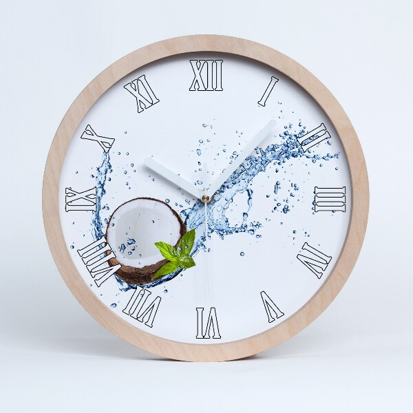 Horloge en bois à décorer Noix de coco et eau