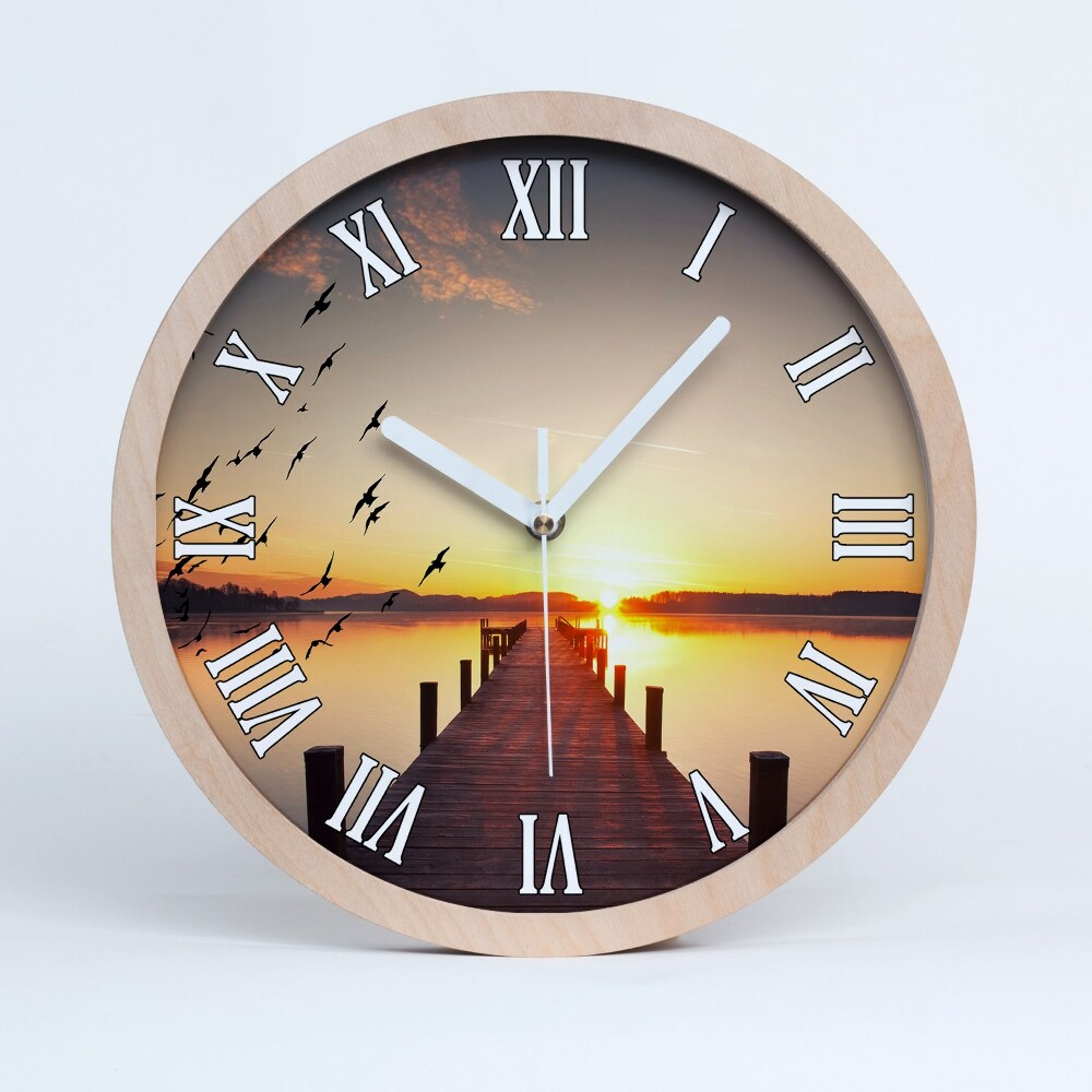 Horloge en bois à décorer Coucher de soleil