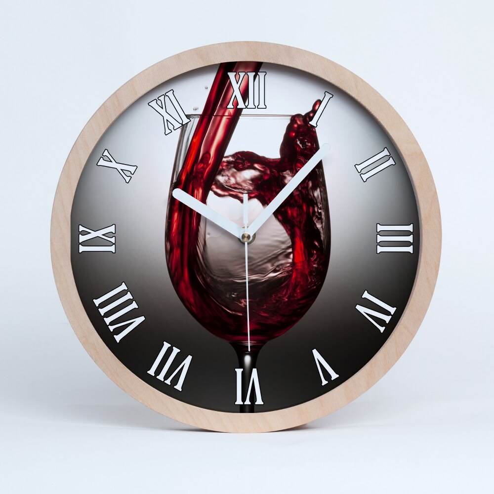 Horloge en bois Vin rouge