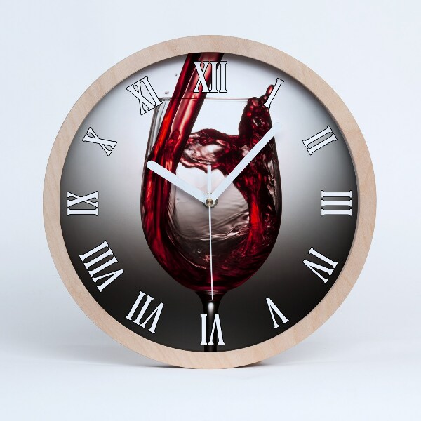 Horloge en bois Vin rouge