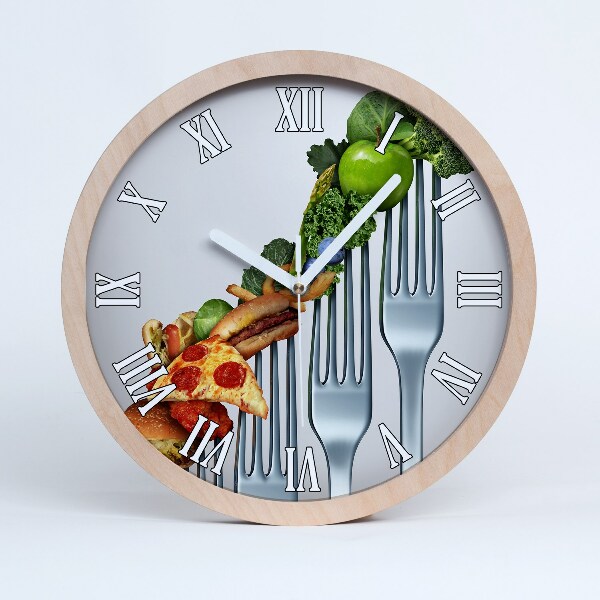 Horloge murale décorative bois Progrès alimentaire