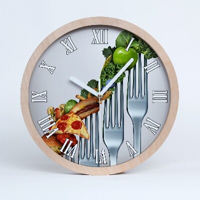 Horloge murale décorative bois Progrès alimentaire