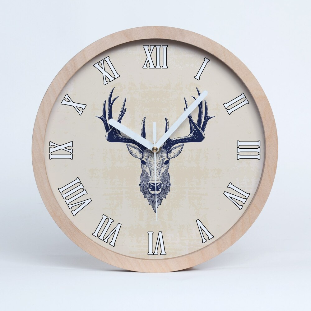 Horloge murale bois design Défense de cerf