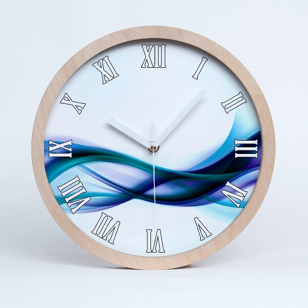 Horloge bois Vagues abstraites