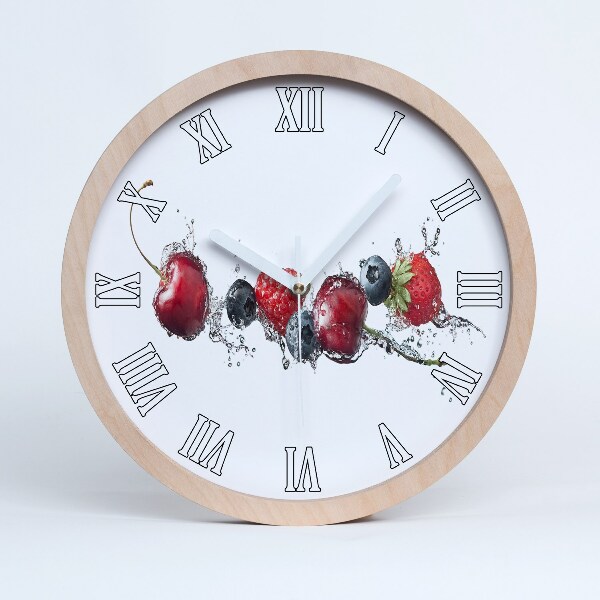 Horloge murale en bois Fruits de la forêt