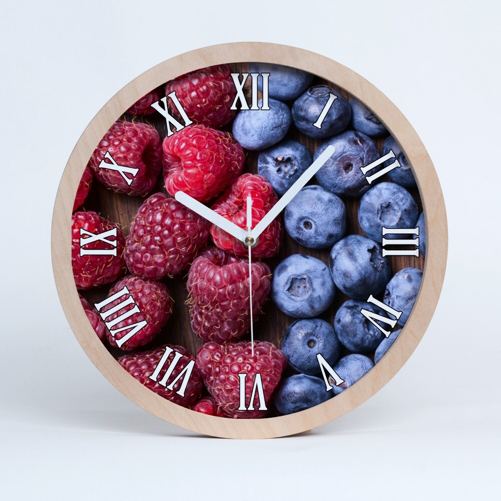 Horloge murale décorative bois Fruits de la forêt