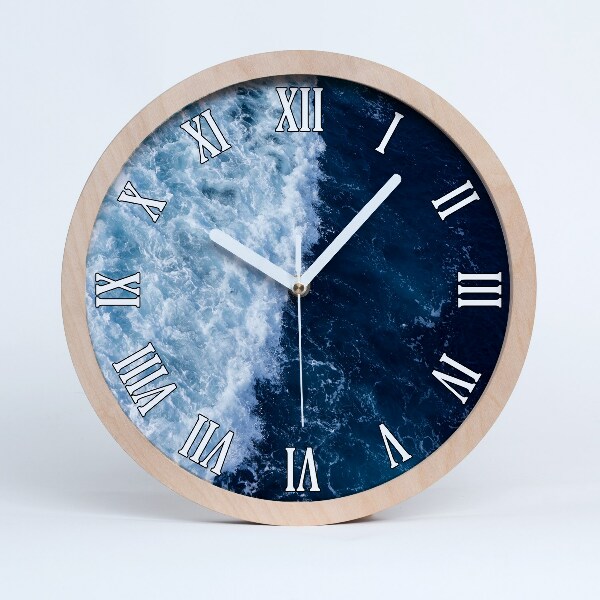 Horloge en bois à décorer Vagues de mer