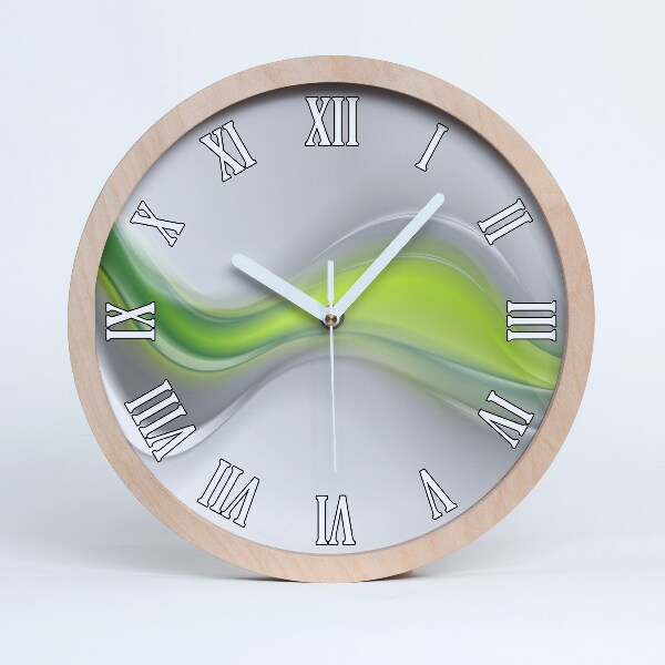 Horloge ronde en bois Vagues abstraites