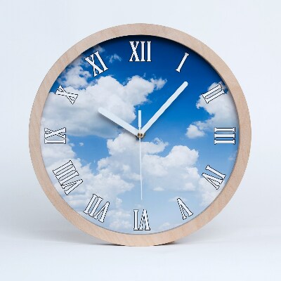 Horloge en bois murale Nuages dans le ciel