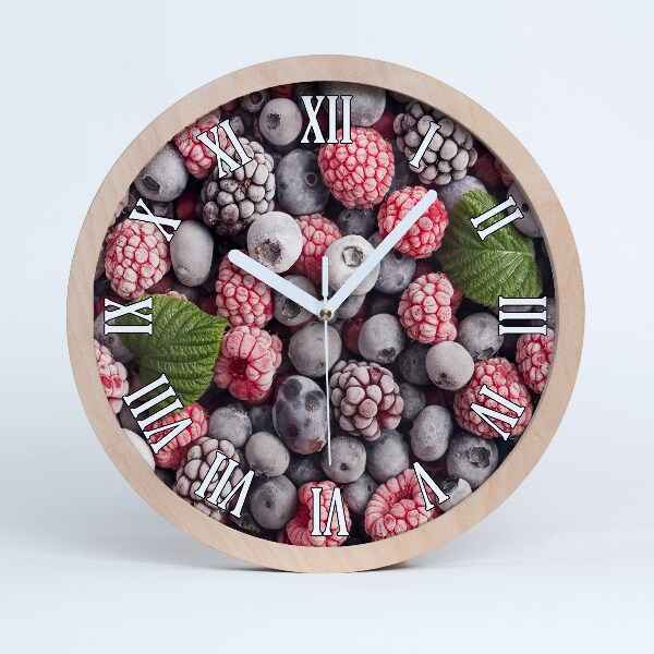 Horloge bois originale Fruits de forêt congelés