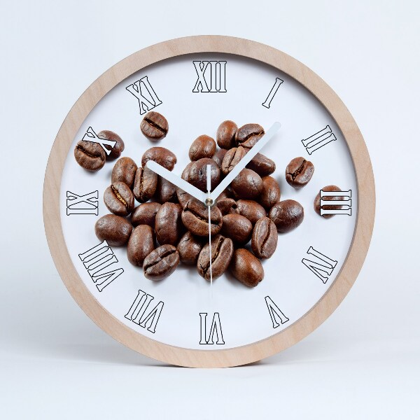 Horloge murale bois design Grains de café