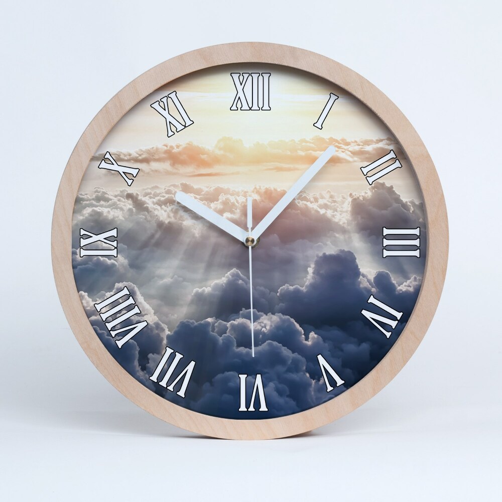 Horloge en bois murale Nuages vus d'un oiseau