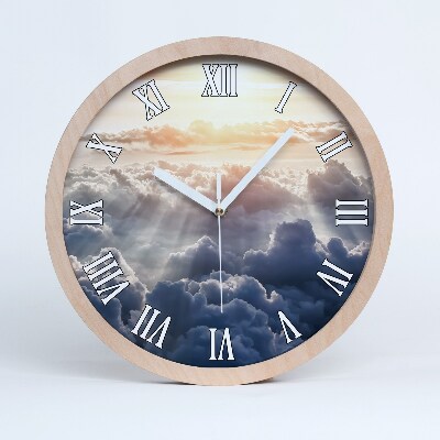 Horloge en bois murale Nuages vus d'un oiseau