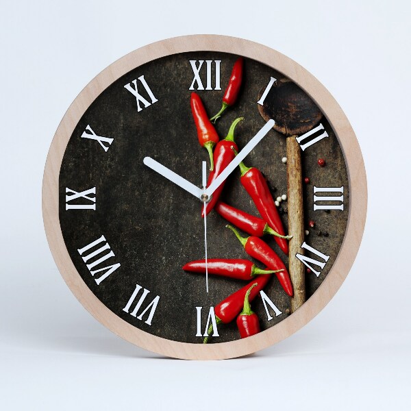 Horloge bois originale Piments