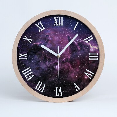 Horloge murale bois Nébuleuse