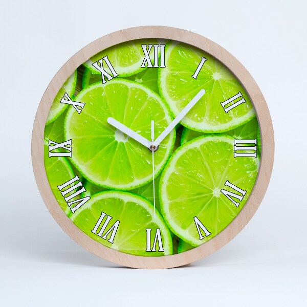 Horloge en bois Citrons verts