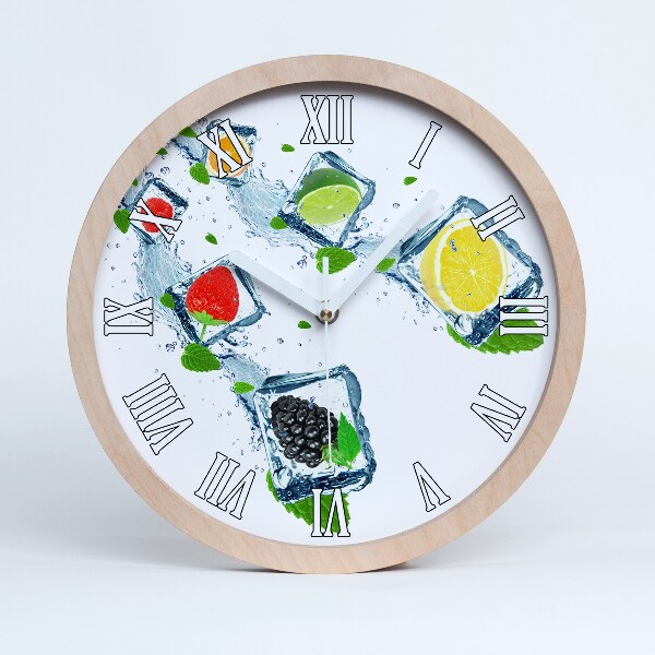 Horloge murale bois Fruits en dés