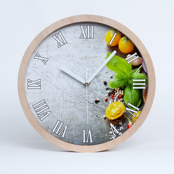 Horloge en bois murale Légumes