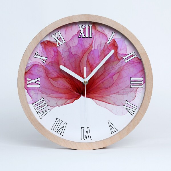 Horloge en bois à décorer Fleur rose