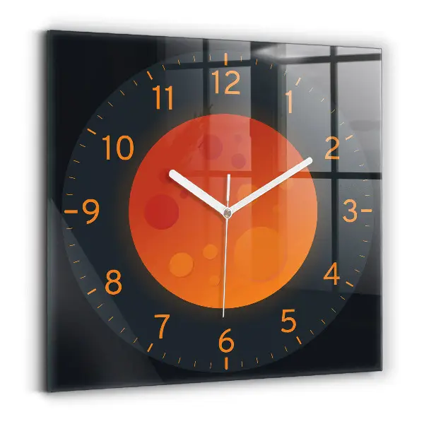 Horloge carrée en verre Pleine lune