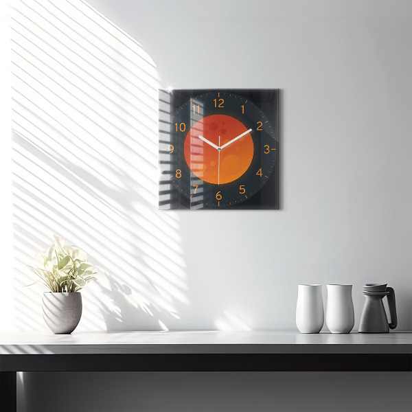Horloge carrée en verre Pleine lune