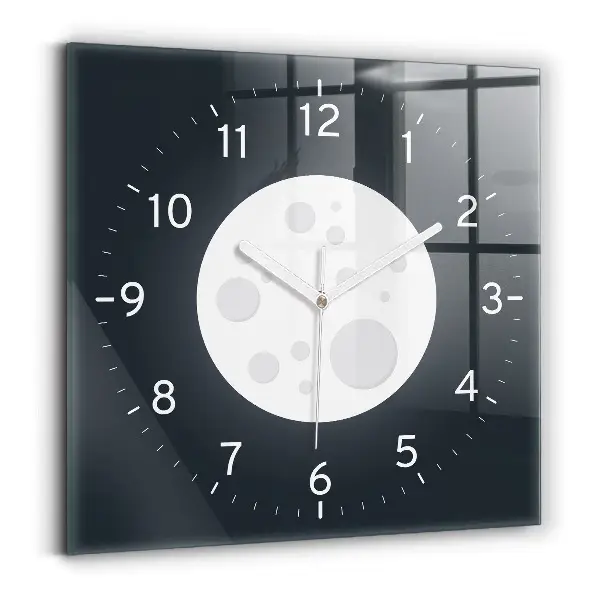 Horloge carrée en verre Pleine lune