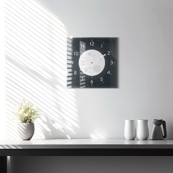 Horloge carrée en verre Pleine lune