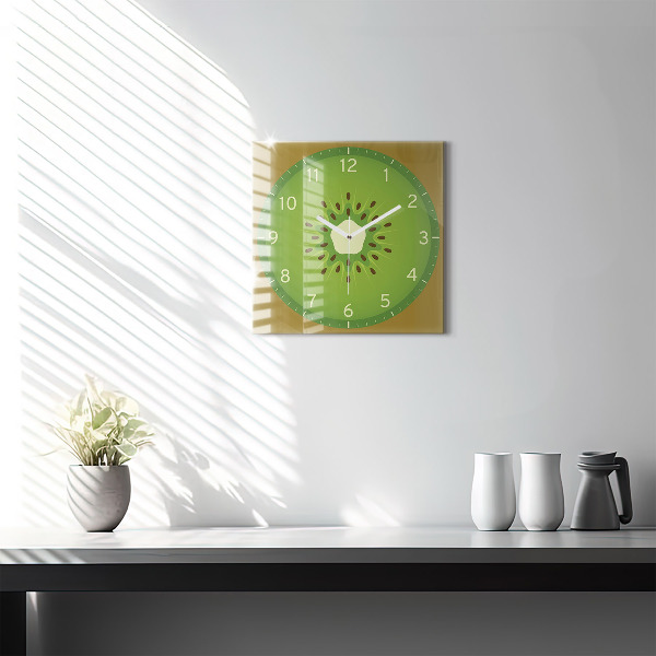 Horloge carrée en verre Kiwi