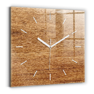 Horloge carrée en verre Bois clair