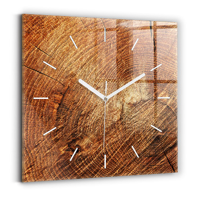 Horloge carrée en verre Vieux tronc d'arbre