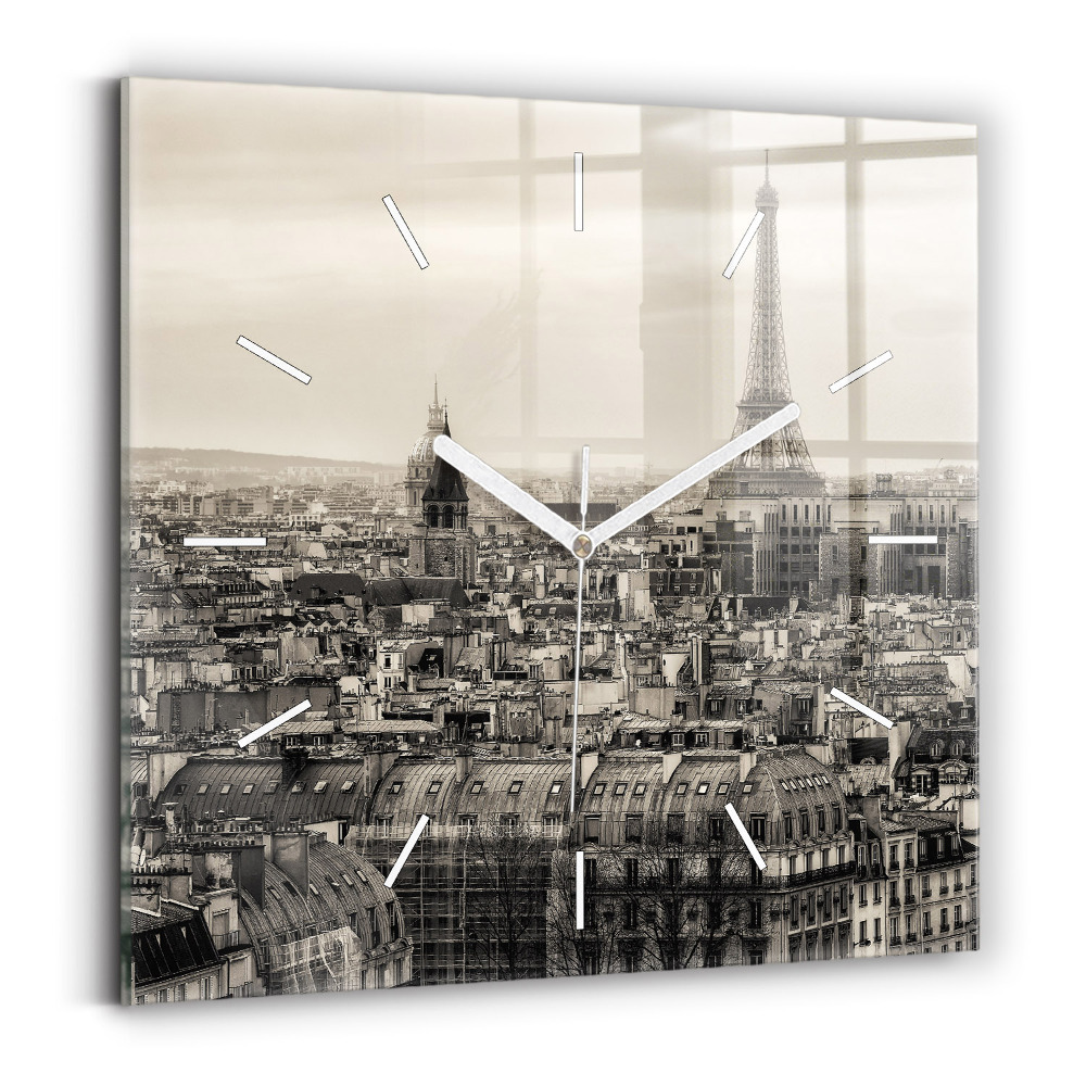Horloge murale carrée Panorama de Paris