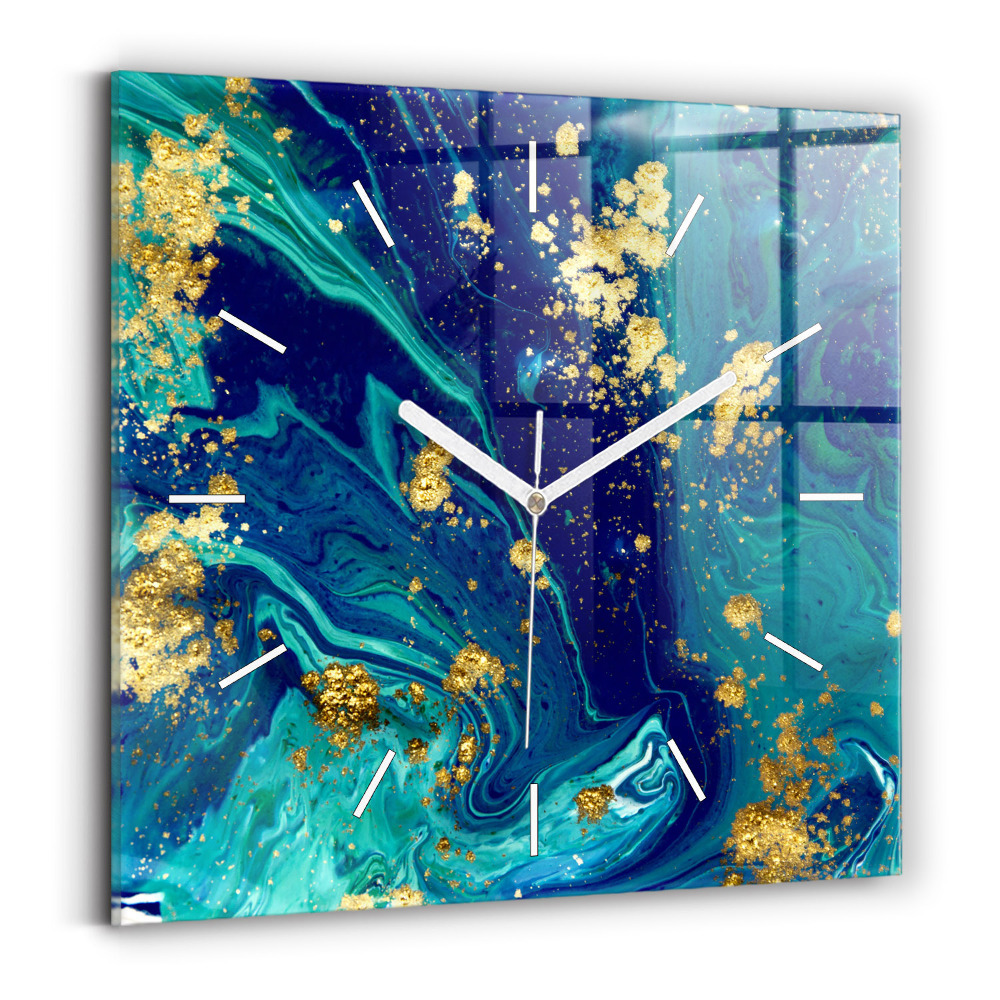 Horloge carrée en verre Abstraction moderne