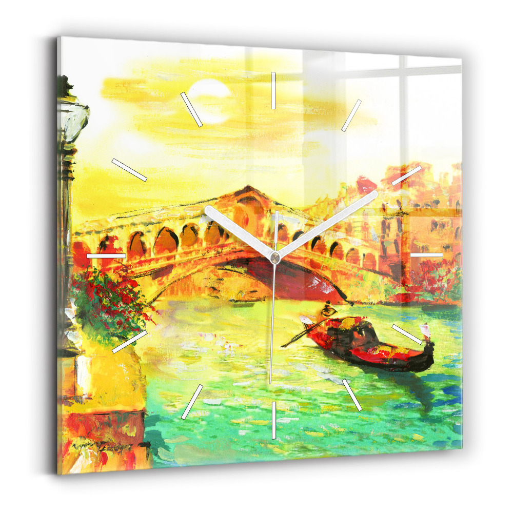 Horloge murale carrée Pont du Rialto à Venise
