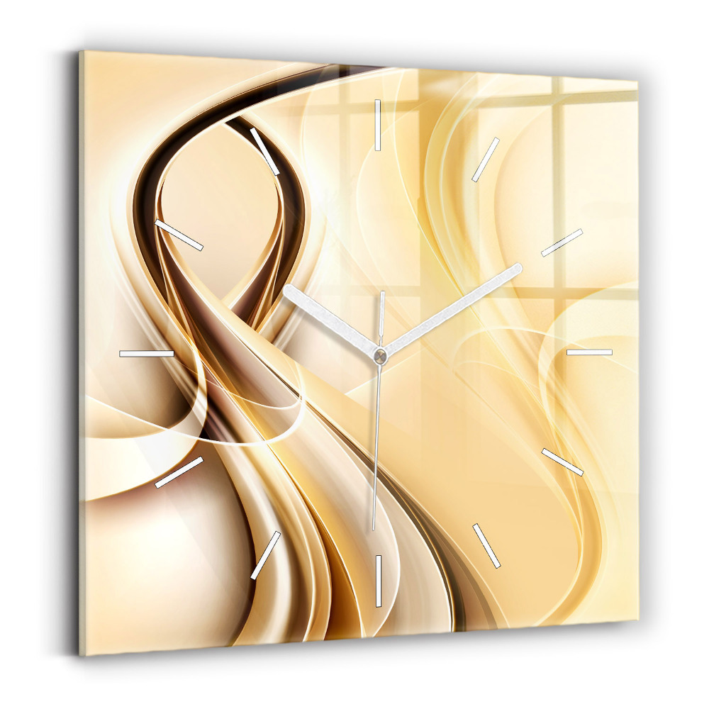 Pendule carrée en verre Vagues abstraites