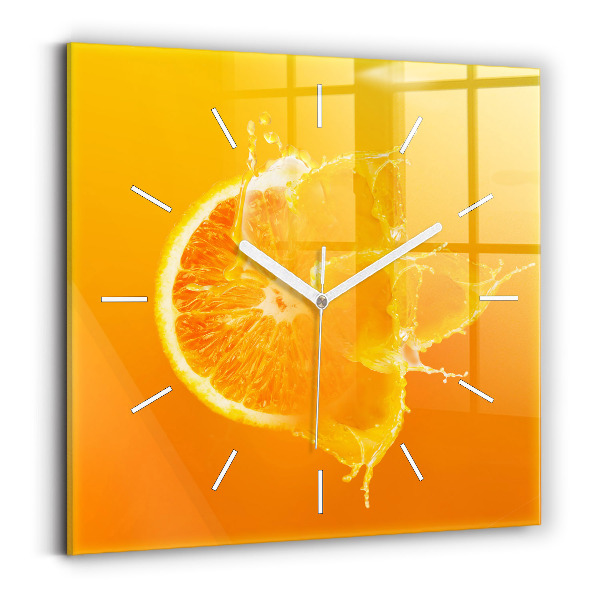 Horloge murale carrée Orange
