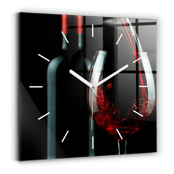 Pendule carrée en verre Bouteille de vin
