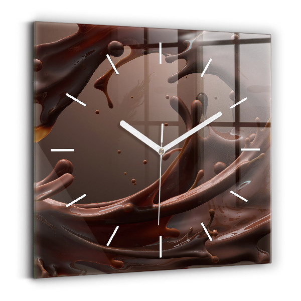 Pendule carrée en verre Vagues de cacao
