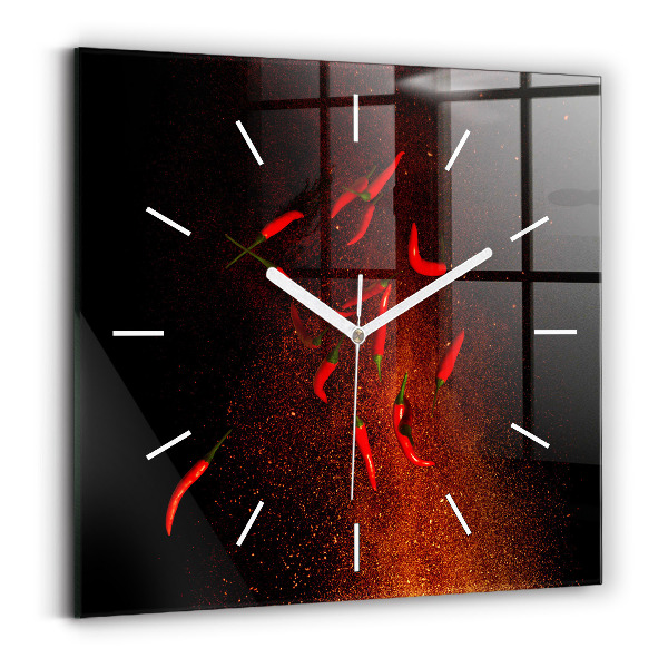 Horloge murale carrée Piments
