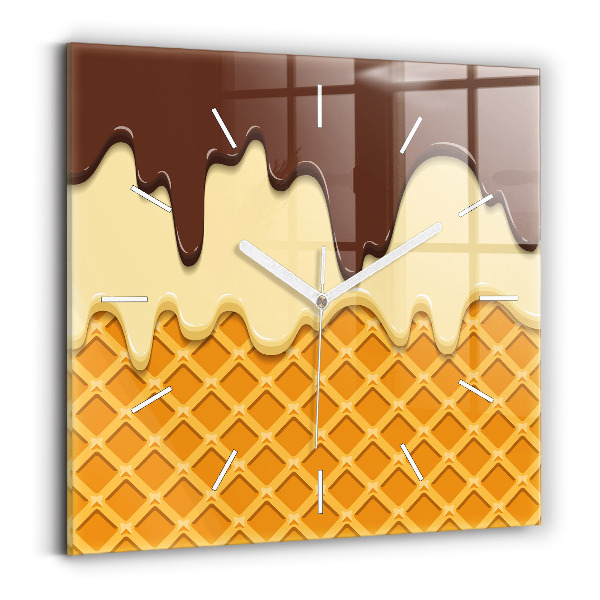 Horloge murale carrée Gaufre et glace
