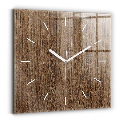 Horloge murale carrée Bois foncé