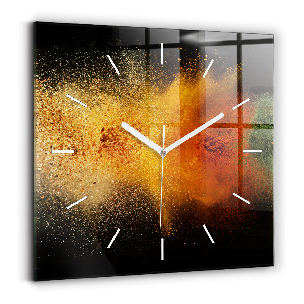 Horloge murale carrée Épices éparpillées