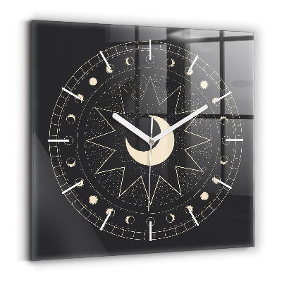 Horloge carrée en verre Phases de la lune