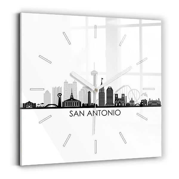 Horloge murale carrée Ville de San Antonio Texas