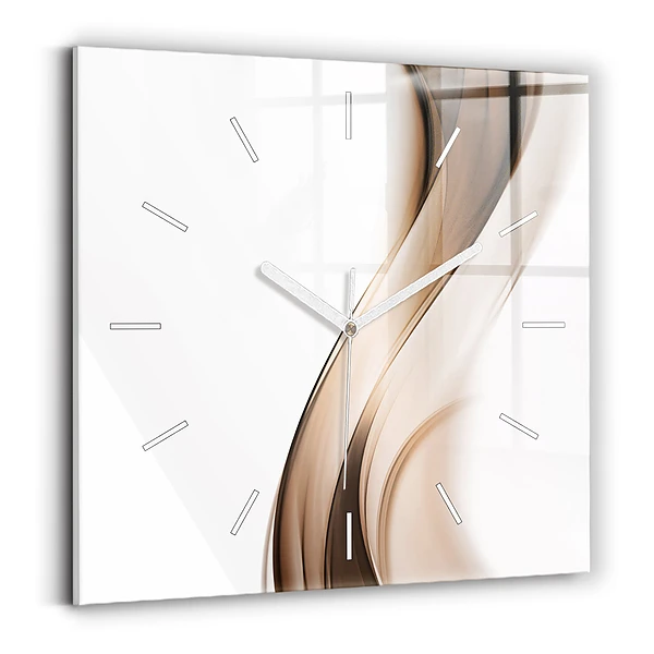 Horloge carrée en verre Ligne abstraite