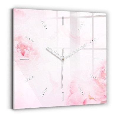Horloge carrée en verre Fleurs en fleurs