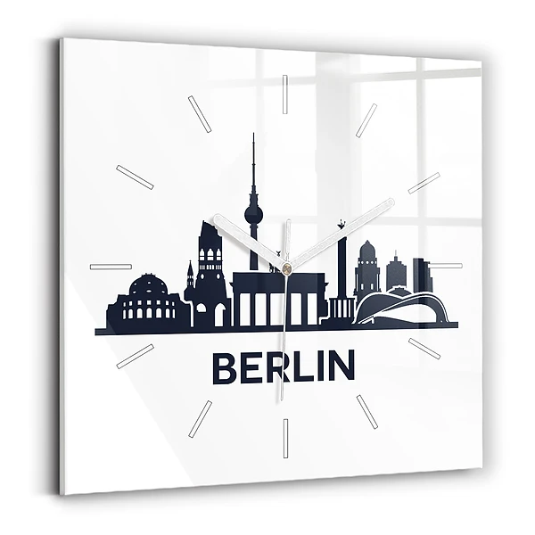 Pendule carrée en verre Illustration de la ville de Berlin