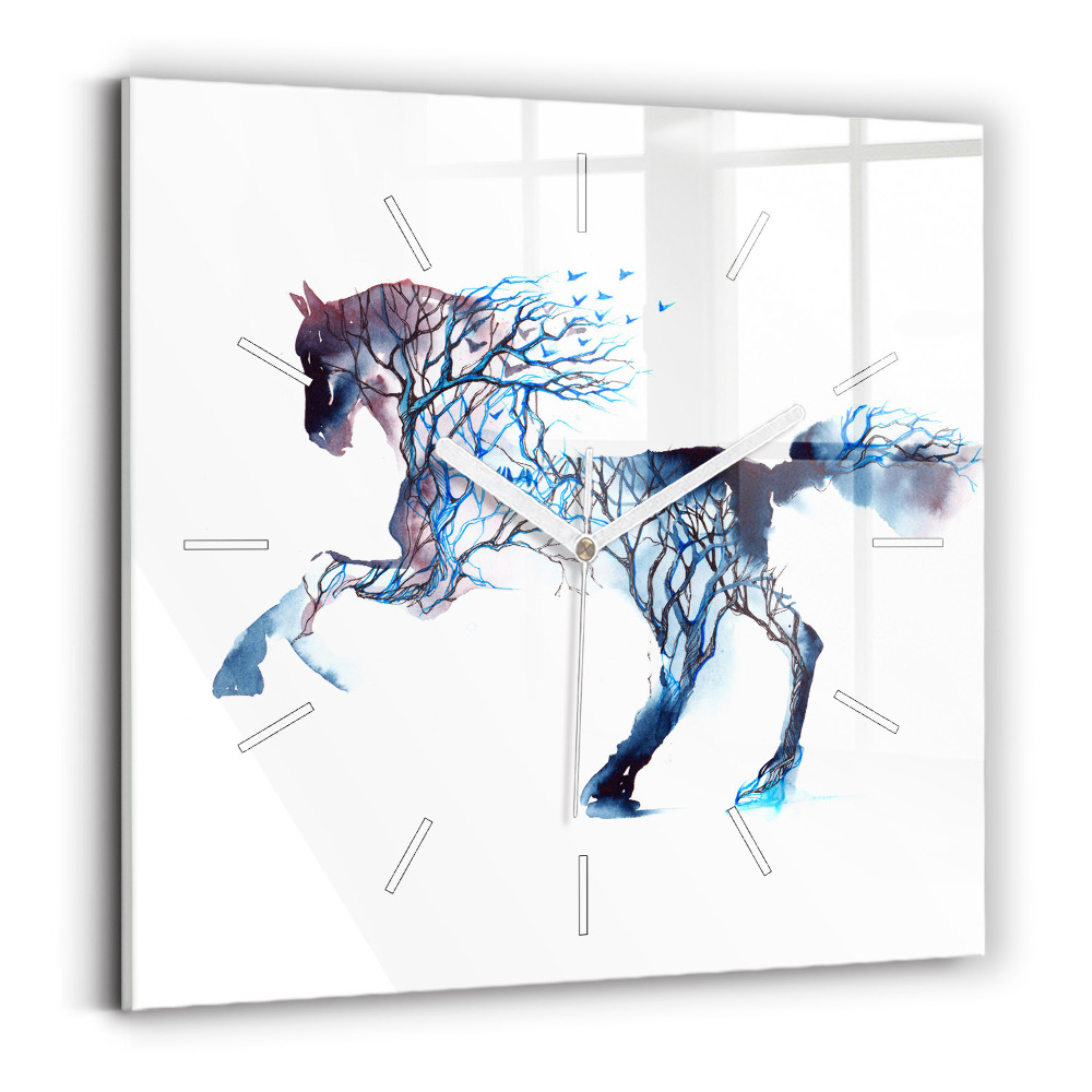 Horloge carrée en verre Nature de l'animal