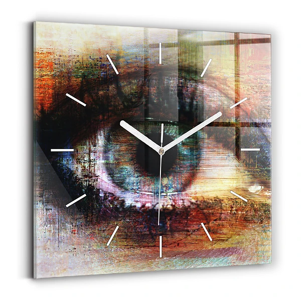 Pendule carrée en verre Street art Eye